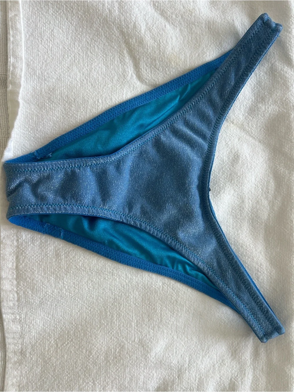 triangl swimwear One-Shoulder Shimmery Blue Bikini Set